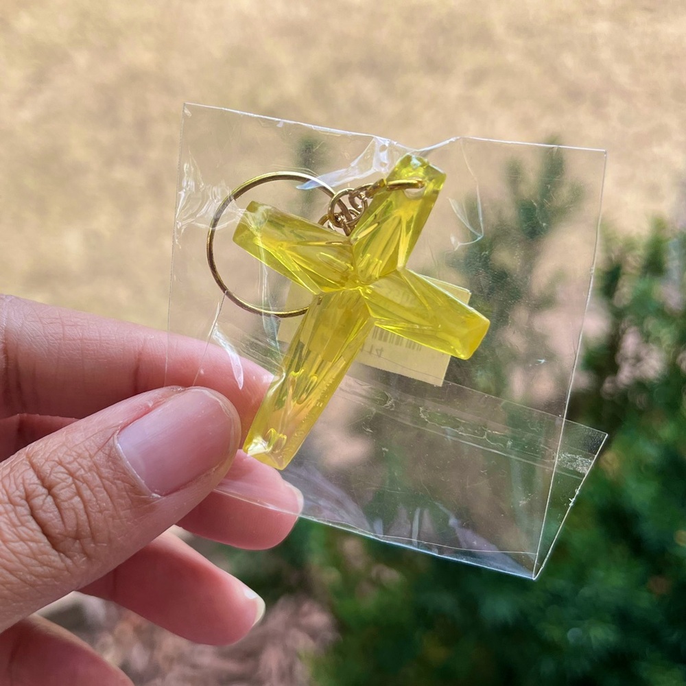 Yellow Cross Keychain